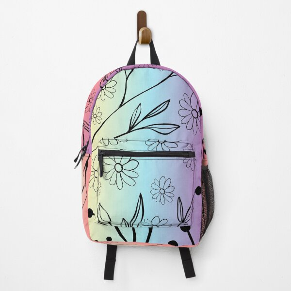 Item preview, Floral designed colourful rainbow background in doodle art. designed and sold by Chicas-wonder.