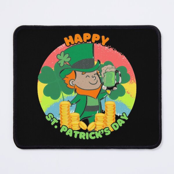 Item preview, Happy St Patrick's Day - Cute Leprechaun Design - Black Background designed and sold by TGAL2.
