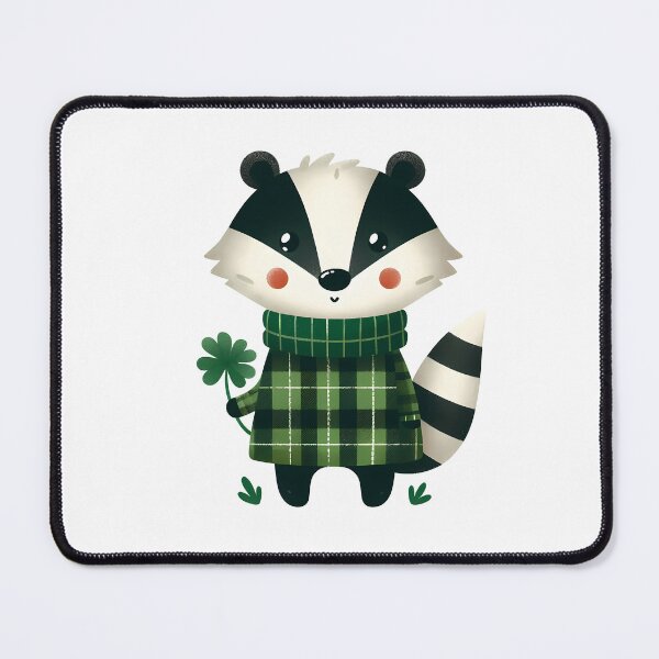 Item preview, Charming Badger in St. Patrick's Day Outfit designed and sold by Niktarka.