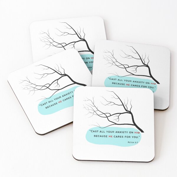 Item preview, Christian Bible Verse Art "Peter 5:7" - Inspirational Quote designed and sold by JW3164..