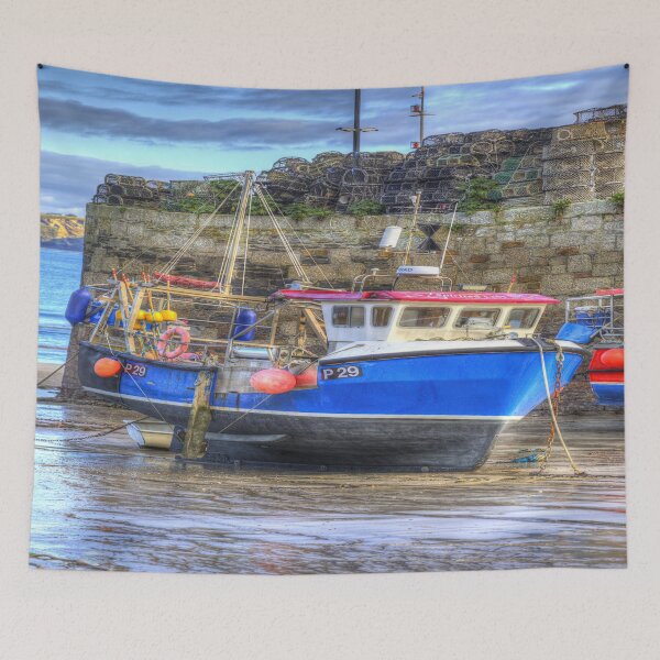 Item preview, Fishing Boat In Cornish Harbour designed and sold by Londonimages.