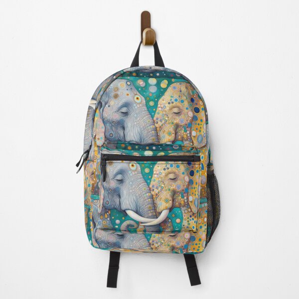 Item preview, Two Elephants Kiss Boho Style animal print designed and sold by ArtUnova.