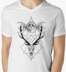 Triple goddess and horned god Men's V-Neck T-Shirt