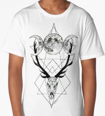 Triple goddess and horned god Long T-Shirt