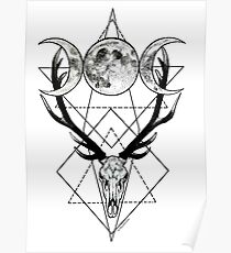 Triple goddess and horned god Poster