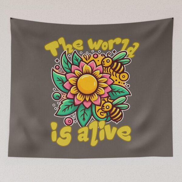 Item preview, The World is Alive: Spring Bloom Buzz in Yellow, Black, Green, Brown, and Blue designed and sold by SplashTastic.
