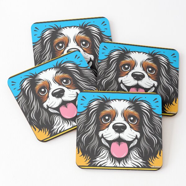Item preview, Tri Colour King Charles Cavalier Spaniel Pop Art designed and sold by FunnehGacha.