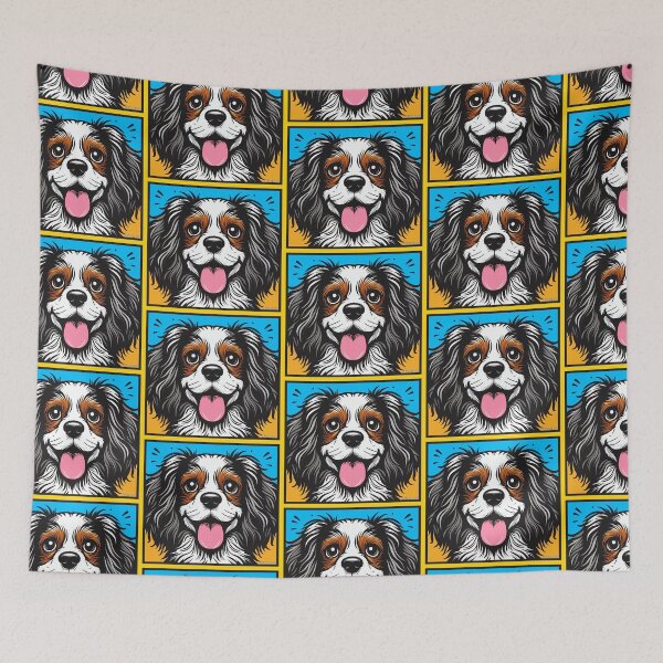 Item preview, Tri Colour King Charles Cavalier Spaniel Pop Art designed and sold by FunnehGacha.