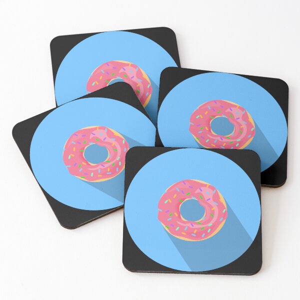 Item preview, Strawberry Donut in Blue Background designed and sold by Portraitvalley.