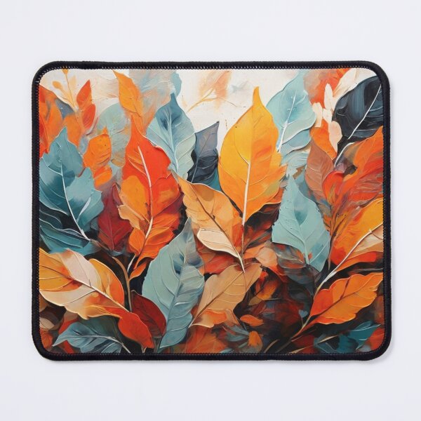 Item preview, high-end acrylic painting, modern style, autumn colors and patterns, double exposure, abstract layers on overlay, colorful, leaves, vector designed and sold by thima shop.