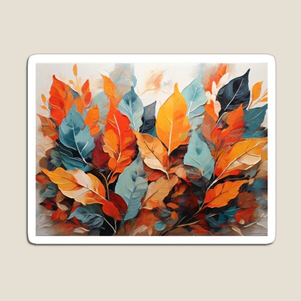 Item preview, high-end acrylic painting, modern style, autumn colors and patterns, double exposure, abstract layers on overlay, colorful, leaves, vector designed and sold by thima shop.