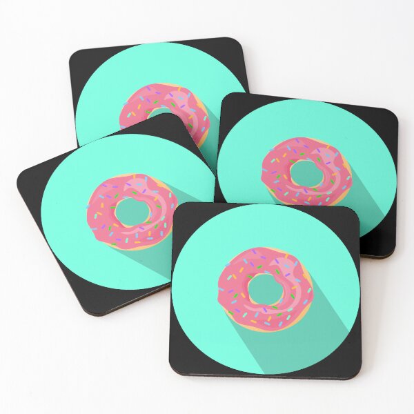 Item preview, Strawberry Donut in Turquoise Background designed and sold by Portraitvalley.