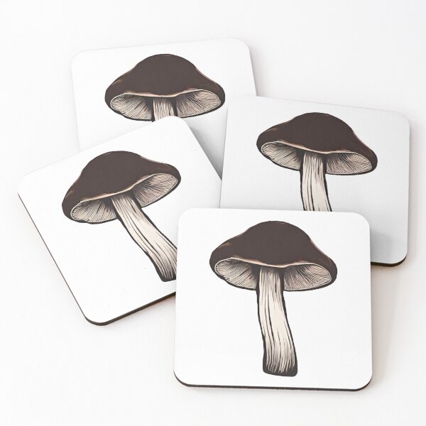 Item preview, Dark Brown Watercolor Mushroom Art designed and sold by EmeraldeaArt.