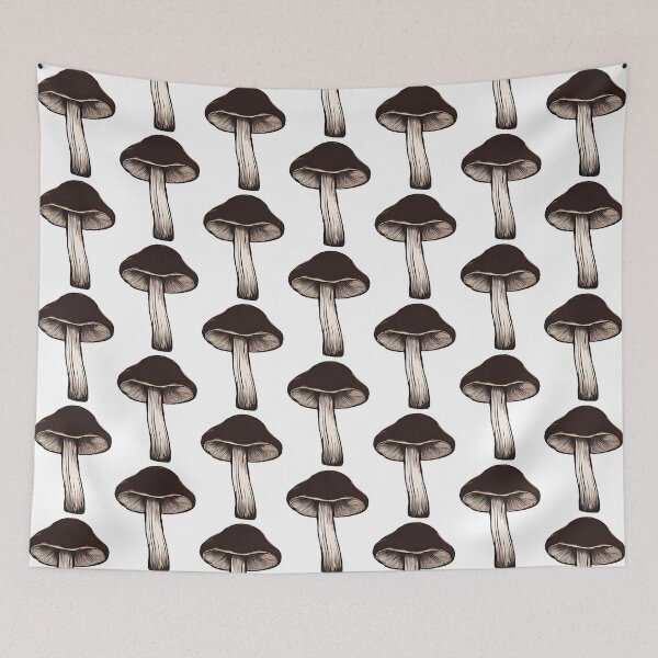 Item preview, Dark Brown Watercolor Mushroom Art designed and sold by EmeraldeaArt.