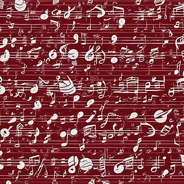 Artwork thumbnail, Abstract Musical Notes and Instruments Pattern by Rostislav Bouda