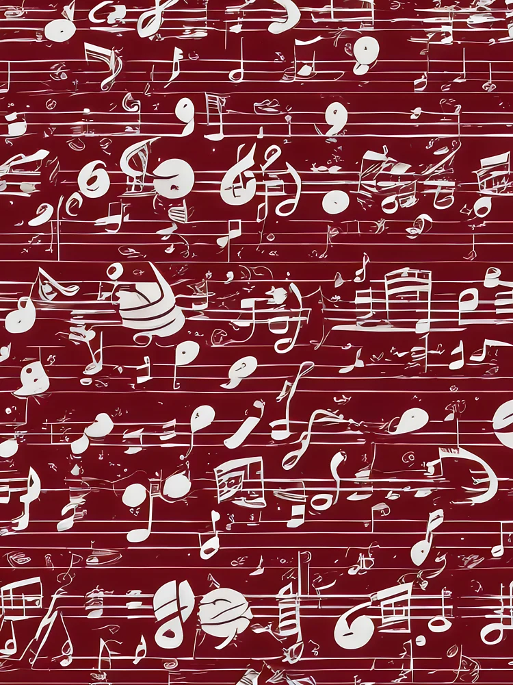 Thumbnail 6 of 6, Premium Oversized Sweatshirt, Abstract Musical Notes and Instruments Pattern designed and sold by Rostislav Bouda.