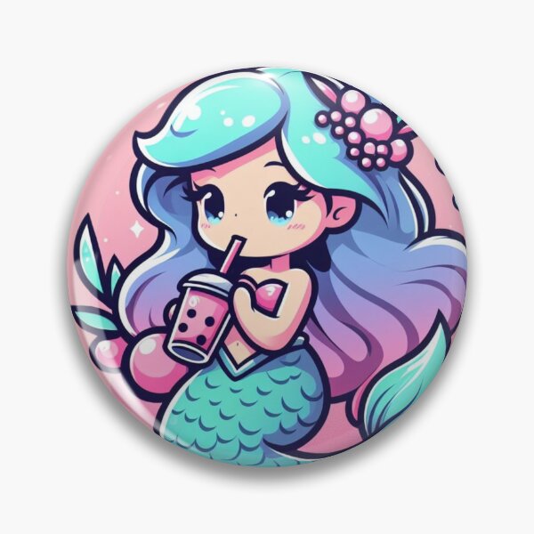 Item preview, Mermaid Drinking Boba Tea 1 designed and sold by AstroAppa.