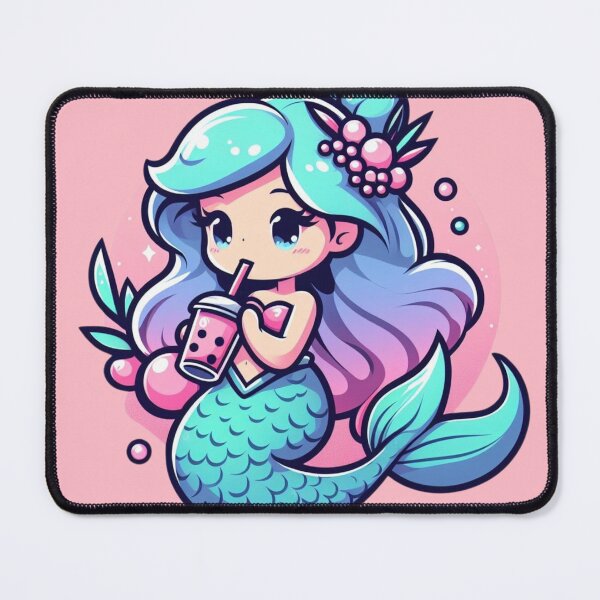 Item preview, Mermaid Drinking Boba Tea 1 designed and sold by AstroAppa.
