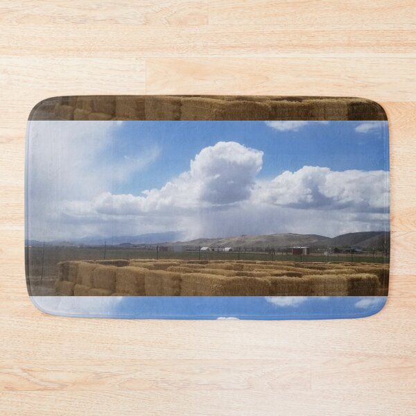 Item preview, hay maze in fall in front of forming cloud wall  designed and sold by richard ely.