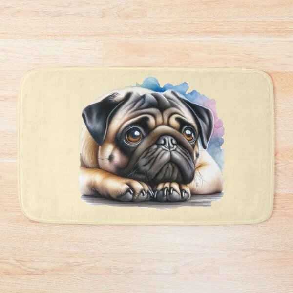 Item preview, Adoring Pug with Watercolor Splash designed and sold by critterpatchusa.