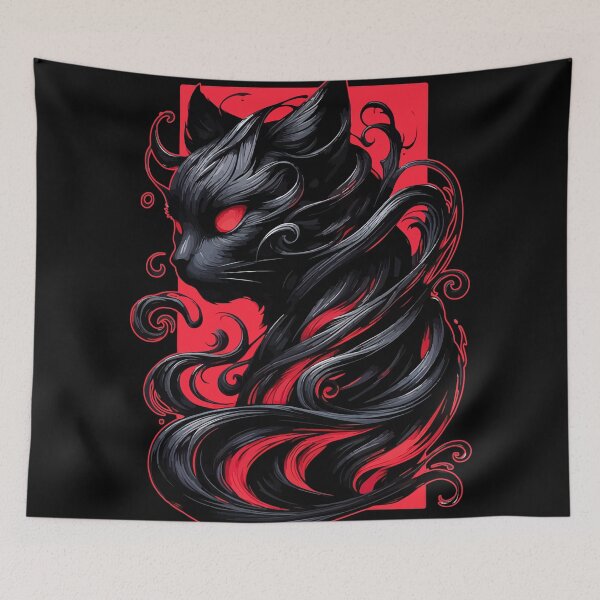 Item preview, Cool Funny Abstract Art Black Cat Demon designed and sold by TomFrontierArt.