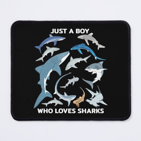 Item preview, Just a boy who loves Sharks Blue Shark Hammerhead Mako Shark designed and sold by NicGrayGraphic.