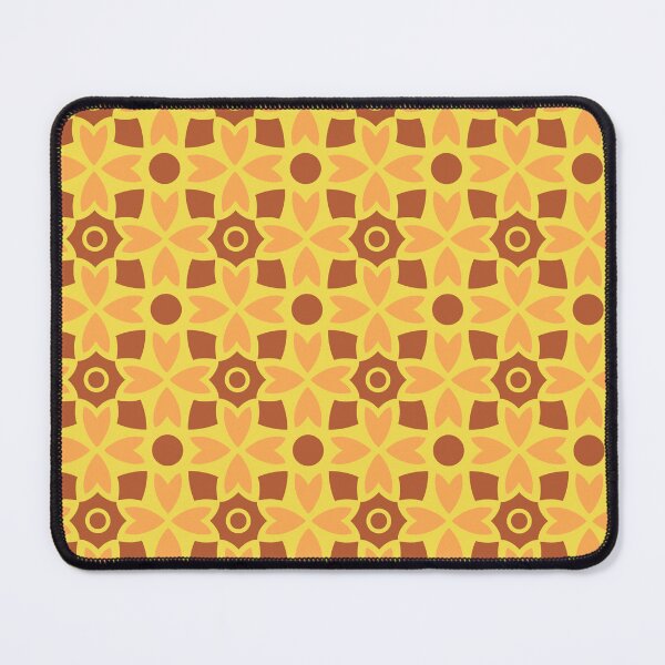 Item preview, Mustard Yellow Amber Brown Star Diamond Circle Batik Mosaic Art Nouveau Byzantine Art Pattern designed and sold by PenguinForests.