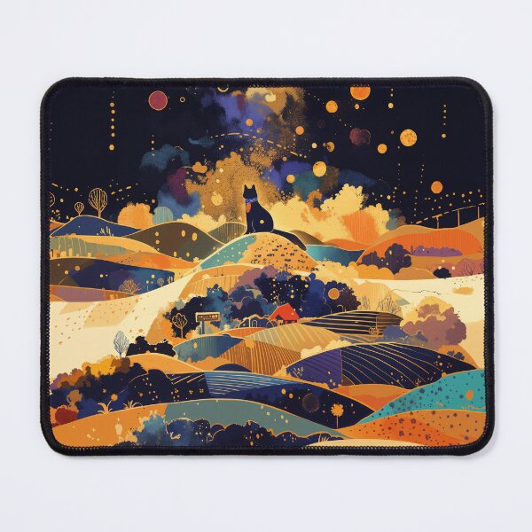 Item preview, Meow Night on Top of the Hills designed and sold by ArtGentle.