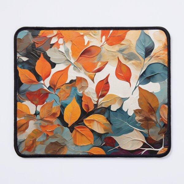 Item preview, high-end acrylic painting, modern style, autumn colors and patterns, double exposure, abstract layers on overlay, colorful, leaves, vector designed and sold by thima shop.
