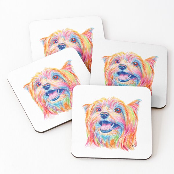Item preview, Yorkshire Terrier Colorful Watercolor Portrait designed and sold by HappyNoireArt.