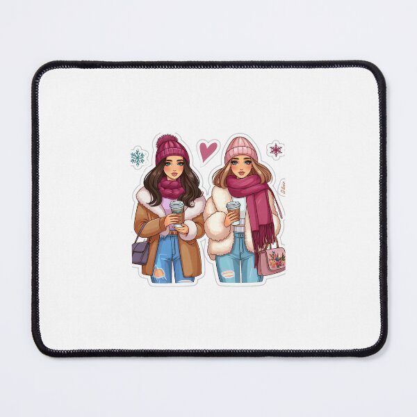 Item preview, Gleam Graphics winter cute sticker for girl cartoon cozy art designed and sold by naivnoia.