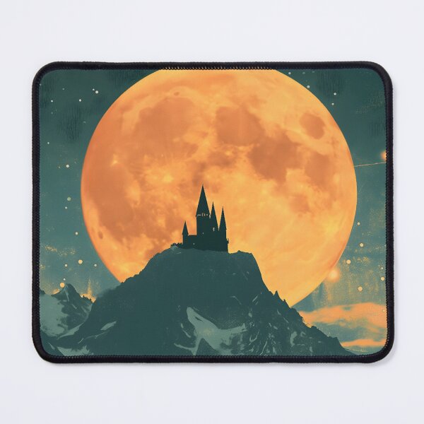 Item preview, A Train and a Fortress under the Moon - Fantasy designed and sold by Fenay Designs.
