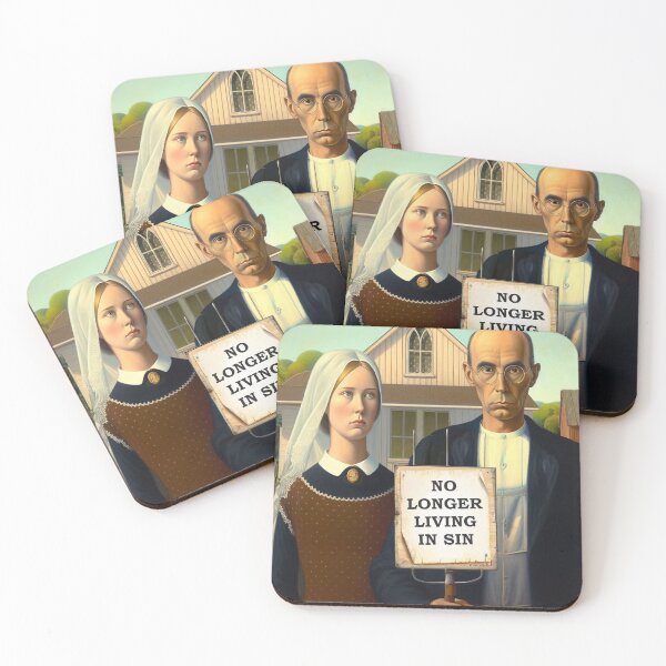 Item preview,  American Gothic Grant Wood painting Famous Art parody  designed and sold by ArtUnova.