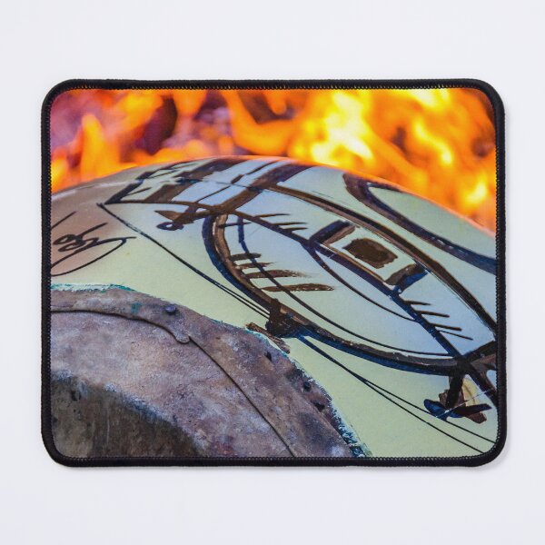 Item preview, Candombe drum being tempering at street, montevideo, uruguay designed and sold by DFLC Prints.