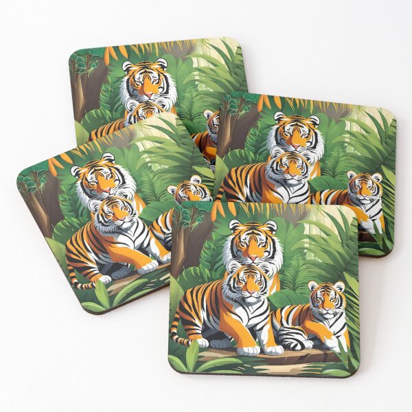 Artikelvorschau, Wunderschöne Sumatra-Tigerfamilie im Dschungel des Amazonas-Waldes entworfen und verkauft von sportsimpact.