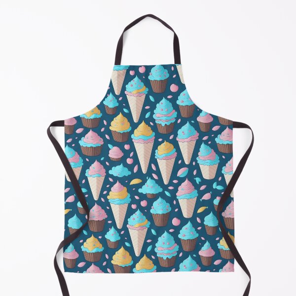 Item preview, vector ice cream pattern , vibrant colors in the style of kawaii cartoon ,highly detailed repeating pattern designed and sold by brokenpones.