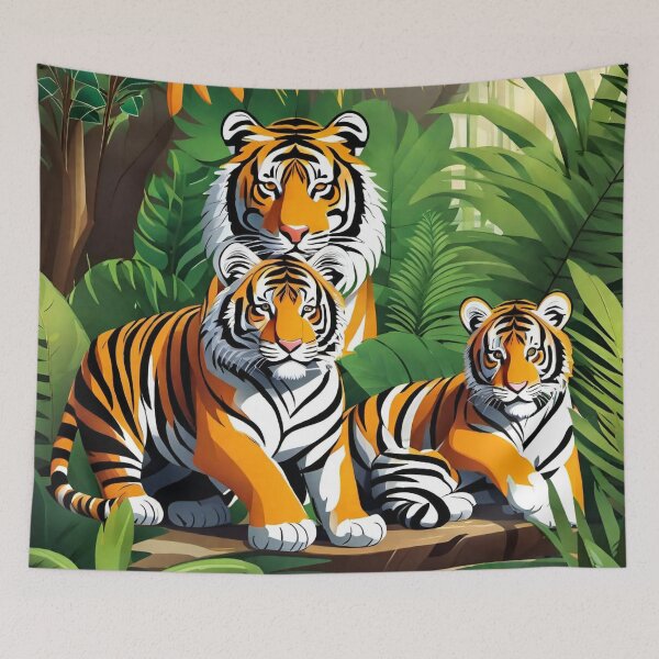 Item preview, Beautiful Sumatra Tiger Family in the Jungle Amazon Forest designed and sold by sportsimpact.