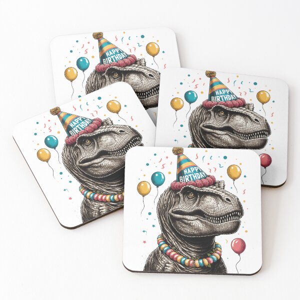 Item preview, Happy Birthday Party Dinosaur Tyrannosaurus designed and sold by TomFrontierArt.