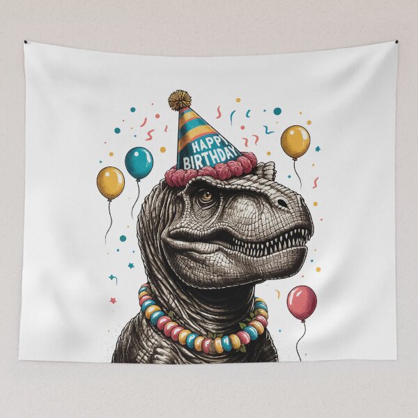 Item preview, Happy Birthday Party Dinosaur Tyrannosaurus designed and sold by TomFrontierArt.