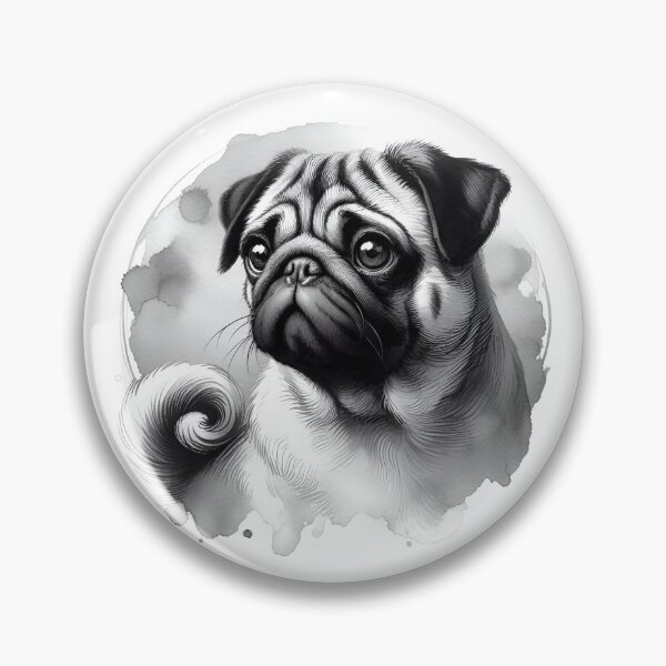 Artikelvorschau, Whimsical Pug Portrait entworfen und verkauft von PawspectCreate.