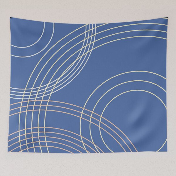 Item preview, Circles on blue background designed and sold by KMA Home Design.