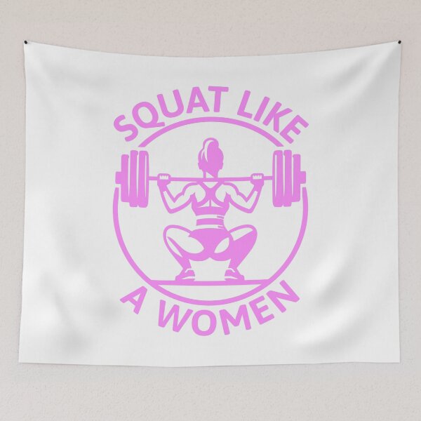 Item preview, Squat Like A Women! Pink Gym Girlie Squatting designed and sold by PMCreative.