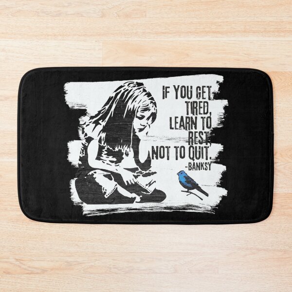 Item preview, Banksy Inspired Girl Sitting Looking at a Blue Bird designed and sold by Heather  Wheeler.