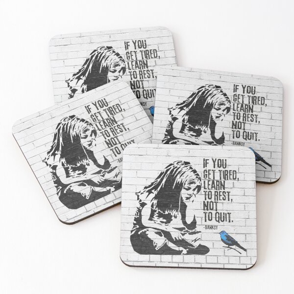 Item preview, Banksy Inspired Girl Sitting Looking at a Blue Bird designed and sold by Heather  Wheeler.