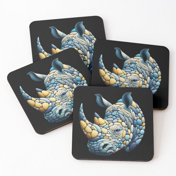 Item preview, Oceanic Hues Rhino Pebble Art Design designed and sold by MachineDesigned.