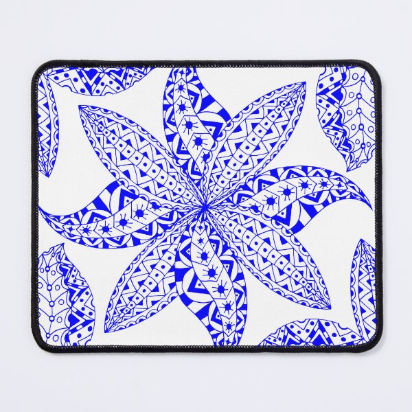 Item preview, Blue pen flower art designed and sold by Anisha Vaz.