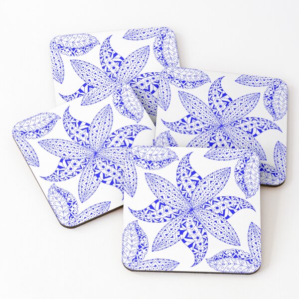 Item preview, Blue pen flower art designed and sold by Anisha  Vaz.