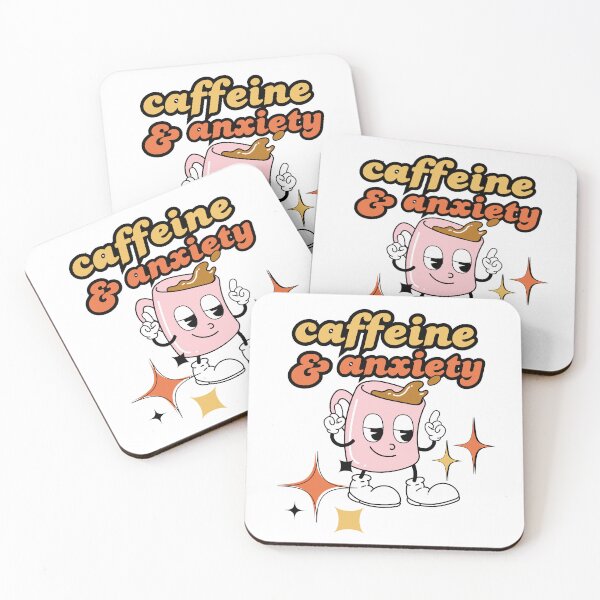 Item preview, Caffeine & Anxiety - Retro Anxiety Humor designed and sold by stumblingdesign.