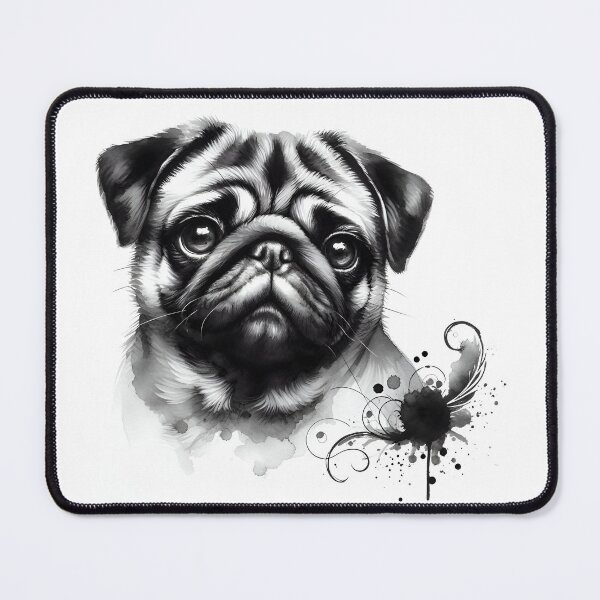 Artikelvorschau, Pug's Portrait in Ink entworfen und verkauft von PawspectCreate.