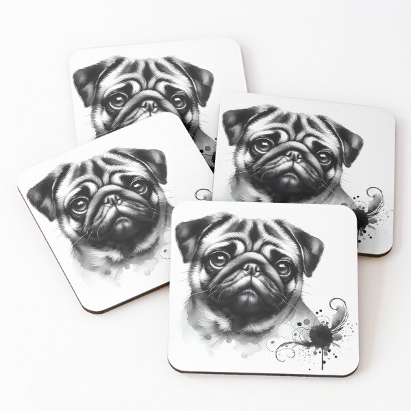 Item preview, Pug's Portrait in Ink designed and sold by PawspectCreate.